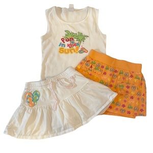 2/$12 (Get 3!) Vibrations Fun in the Sun 3 Piece Tank and Skort Set Size 6